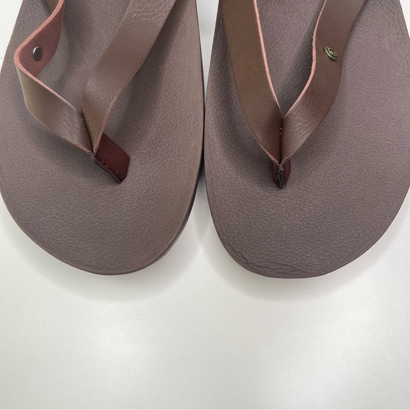 ONCAI Womens Flip Flops Comfortable Leather Strap Thong Sandal Brown Size 10 - Picture 4 of 11